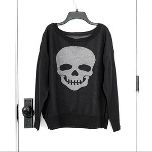 Christina Haack Chaser Skull Off-the-Shoulder Sweater